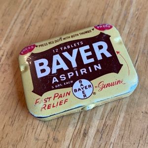 BAYER aspirin Advertising Tin vintage metal stash box